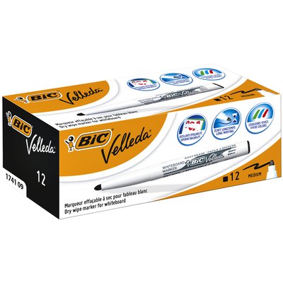 Marqueur tableau blanc BIC Velleda 1741 ogive Medium noir