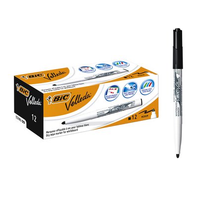 Marqueur tableau blanc BIC Velleda 1741 ogive Medium noir