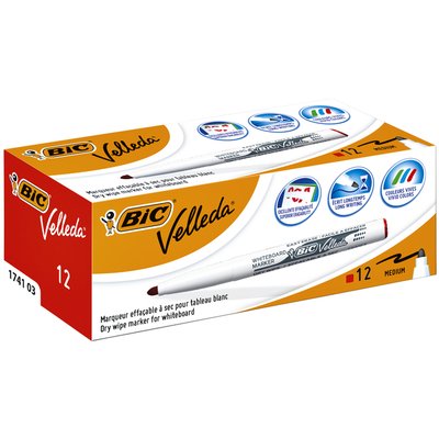 Marqueur tableau blanc BIC Velleda 1741 ogive Medium rouge