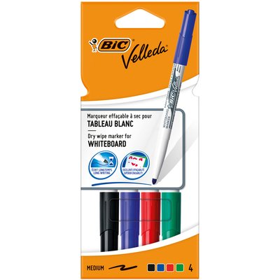 Whiteboardmarker Bic Velleda 1744 rond medium assorti 4 stuks