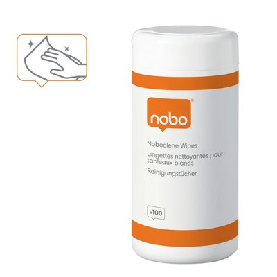 Lingettes Nobo pour tableau blanc pot de 100 pièces