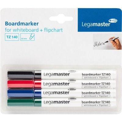 Marqueur tableau blanc Legamaster TZ100 ogive 1mm assorti 4 pièces