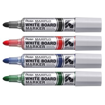 Whiteboardmarker Pentel MWL5M Maxiflo rond 3mm rood