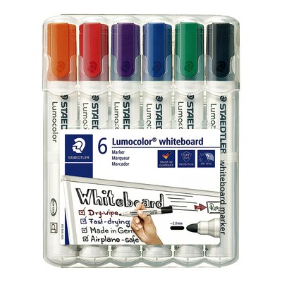 Feutre tableau blanc Staedtler Lumocolor 351 standard assorti set 6 pièces