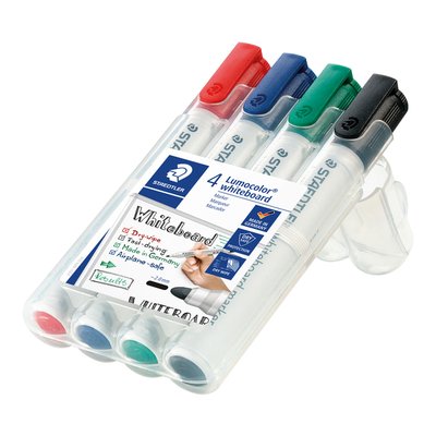 Whiteboardmarker Staedtler Lumocolor 351 standaard assorti 4 stuks