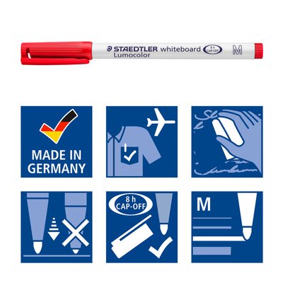 Whiteboardmarker Staedtler 301 rond assorti 1mm 4stuks
