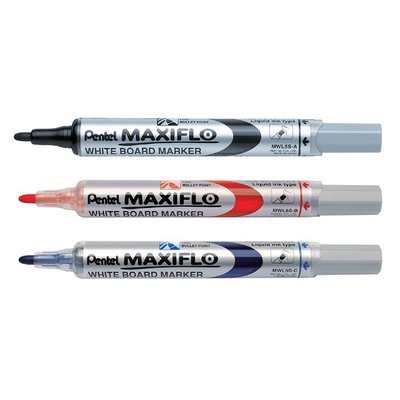 Marqueur tableau blanc Pentel Maxiflo MWL5S ogive 1mm bleu