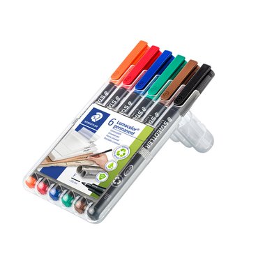 Feutre Staedtler Lumocolor 318 permanent Fin 6 pièces assorti