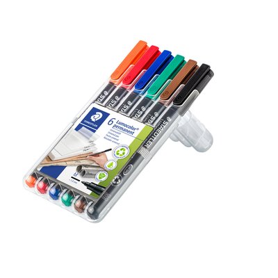 Feutre Staedtler Lumocolor 317 permanent Medium 6 pièces assorti