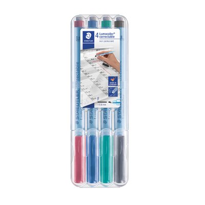 Feutre Staedtler Lumocolor 305 Correctable non permanent Fin 4 pièces