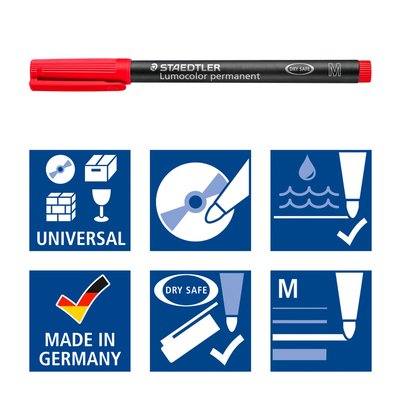 Feutre Staedtler Lumocolor 317 permanent Medium 3 pièces + 1 gratuit