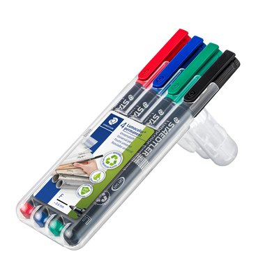 Feutre Staedtler Lumocolor 318 permanent Fin 4 pièces assorti
