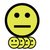 Aimant Smiley 50mm émotion neutre jaune 5 pièces