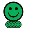 Aimant Smiley 50mm émotion content vert 5 pièces Photo