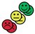 Magneet smiley 50mm 2x geel 2x groen 2x rood