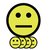 Aimant Smiley 75mm émotion neutre jaune 5 pièces