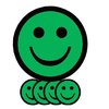 Aimant Smiley 75mm émotion content vert 5 pièces Photo