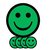 Aimant Smiley 75mm émotion content vert 5 pièces