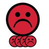 Magneet smiley 75mm emotie bedroefd rood 5 stuks photo