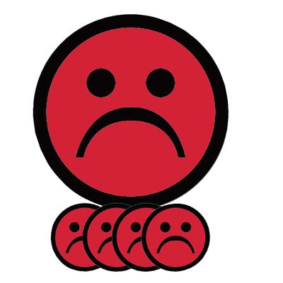 Magneet smiley 75mm emotie bedroefd rood 5 stuks