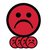Magneet smiley 75mm emotie bedroefd rood 5 stuks