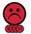 Magneet smiley 75mm emotie bedroefd rood 5 stuks