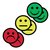 Aimant Smiley 75mm 2x jaune 2x vert 2x rouge