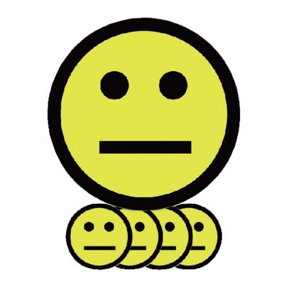 Aimant Smiley 25mm émotion neutre jaune 5 pièces