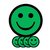 Aimant Smiley 25mm émotion content vert 5 pièces