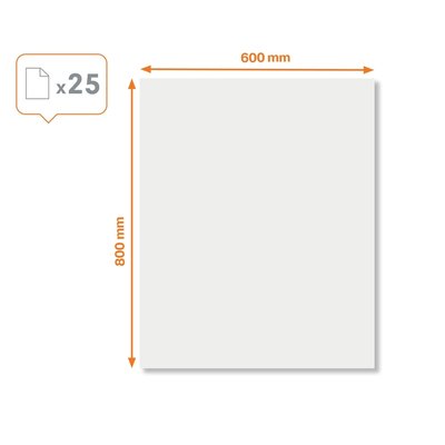 Feuille tableau blanc Nobo effaçable à sec 60x80cm blanc