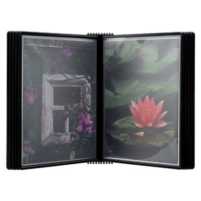 Elément mural Djois Flex-O-Frame Premium A4 avec 10 pochettes noir