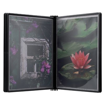 Elément mural Djois Flex-O-Frame A4 avec 5 pochettes noir