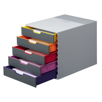 Module à tiroirs Durable Varicolor 5 tiroirs gris