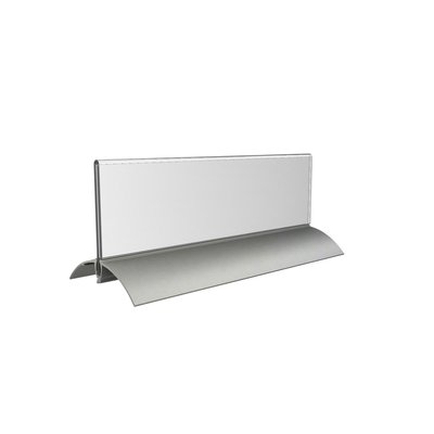 Porte-nom de table Europel 61x210mm acryl et aluminium