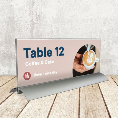 Porte-nom Europel 105x297mm acryl et aluminium