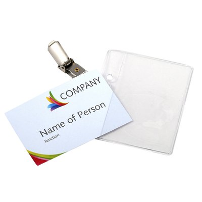 Badge Europel avec bande + pince 90x60mm