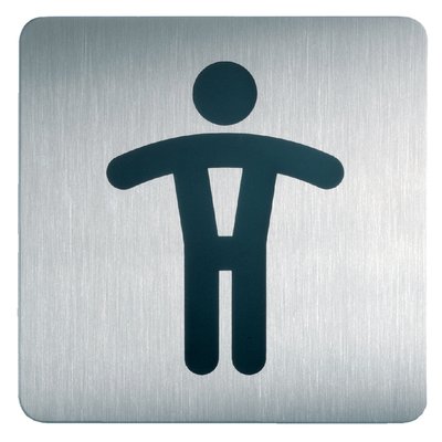 Infobord pictogram Durable 4954 vierkant wc heren 150mm