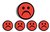 Magneet smiley 35mm rood 5 stuks