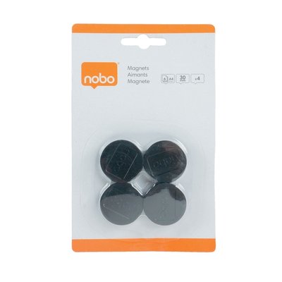 Aimant Nobo 30mm noir 4 pièces