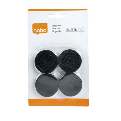 Aimant Nobo 38mm noir 4 pièces
