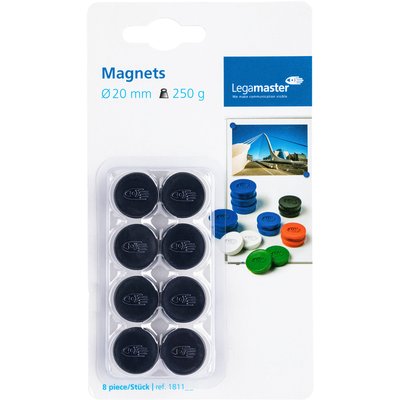 Aimant Legamaster 20mm 250g noir 8 pièces