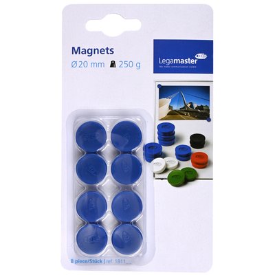Aimant Legamaster 20mm 250g bleu 8 pièces