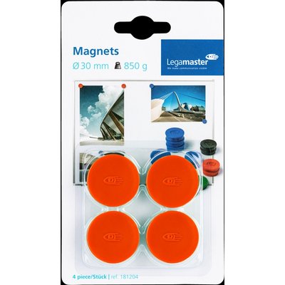 Aimant Legamaster 30mm 850g rouge 4 pièces