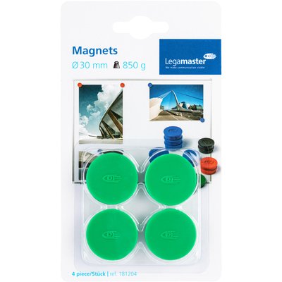 Aimant Legamaster 30mm 850g vert 4 pièces