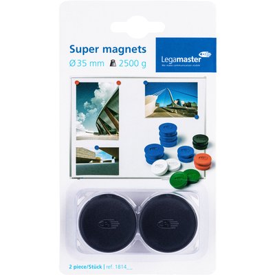 Aimant Legamaster 35mm super 2500g noir 2 pièces