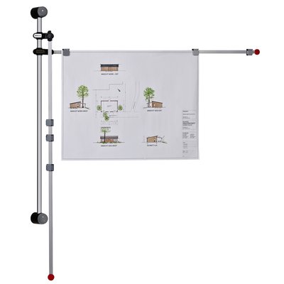 Support mural Hebel avec 2 bras pivotants 1,32m gris