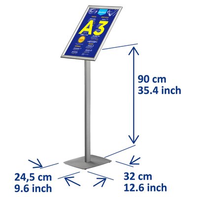 Support info Europel inclus cadre clipsable A3 25mm