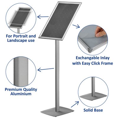 Support info Europel inclus cadre clipsable A3 25mm