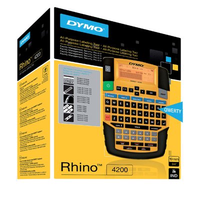 Labelprinter Dymo Rhino 4200 industrieel azerty 19mm geel