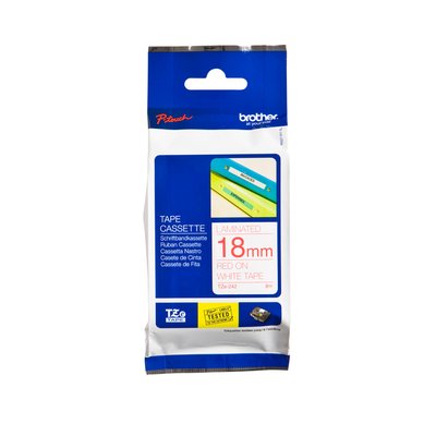 Labeltape Brother P-touch TZe-242 standaard 18mm rood op wit